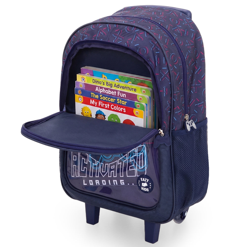 Eazy Kids Set of 5 Trolley 16" School Bag Combo - Game Mode black