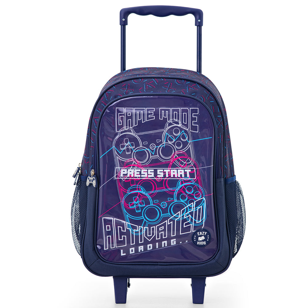 Eazy Kids Set of 5 Trolley 16" School Bag Combo - Game Mode black