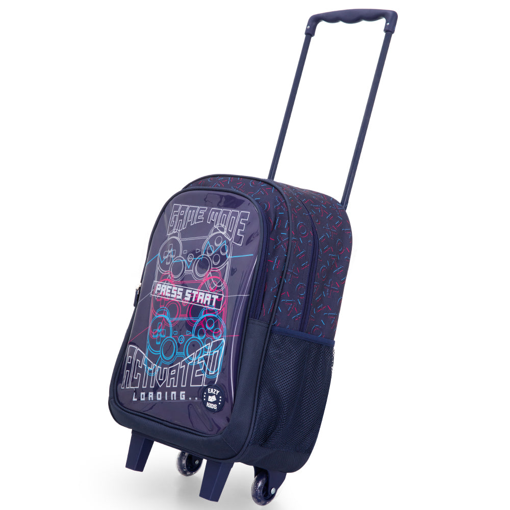 Eazy Kids Set of 5 Trolley 16" School Bag Combo - Game Mode black