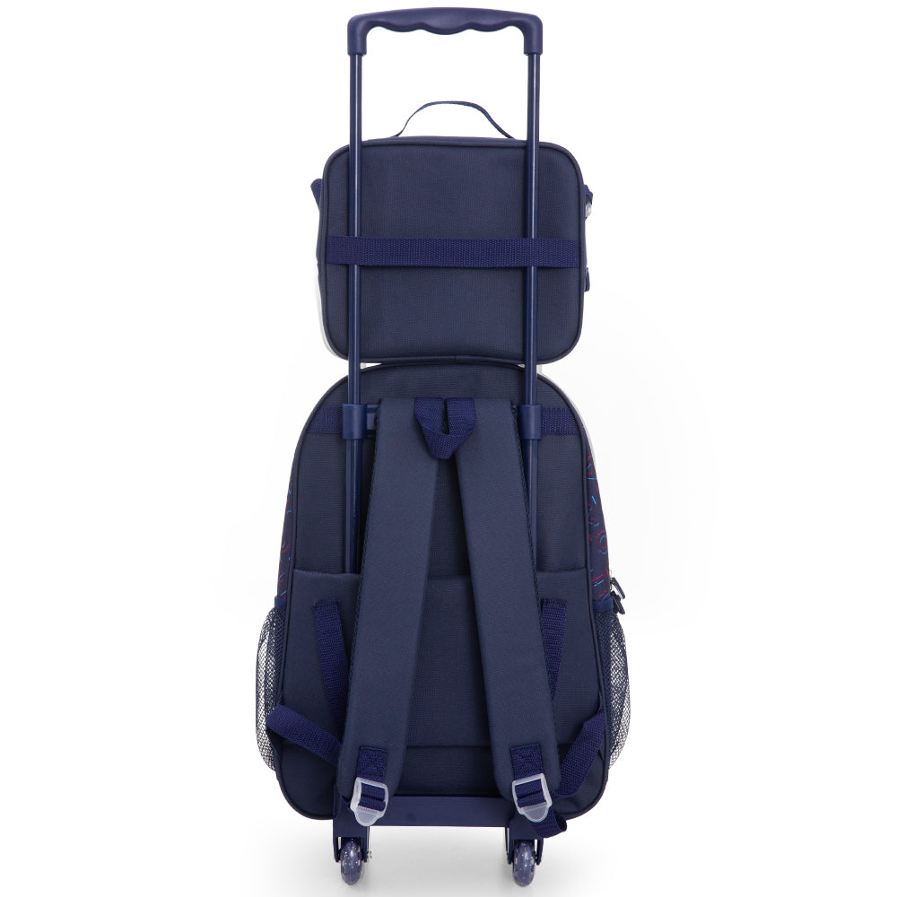 Eazy Kids Set of 5 Trolley 16" School Bag Combo - Game Mode black