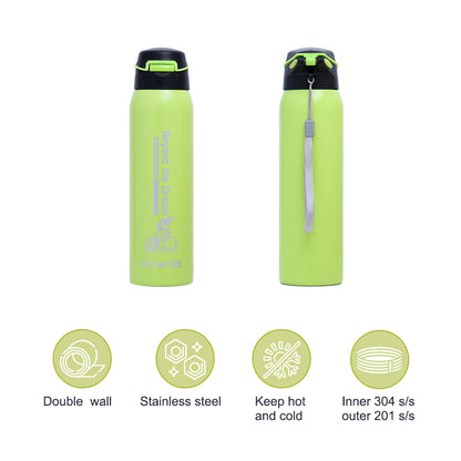 EAZY KIDS Insulated School Water Bottle - Green, 500ml