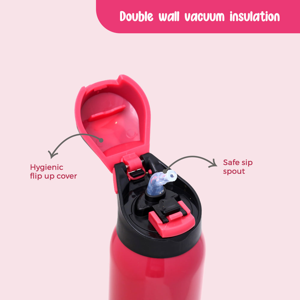 EAZY KIDS Insulated School Water Bottle - Pink, 500ml
