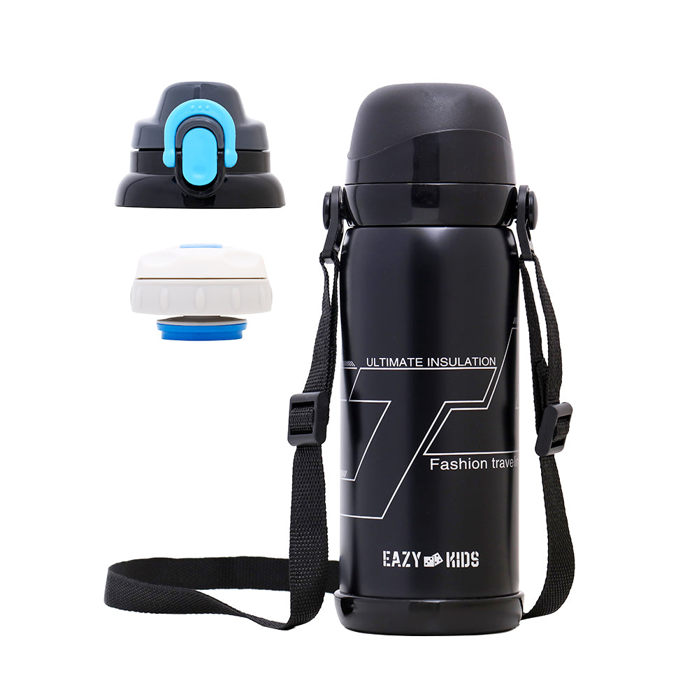 EAZY KIDS Insulated School Water Bottle - Black, 800ml
