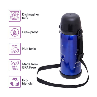 EAZY KIDS Insulated School Water Bottle - Blue, 800ml