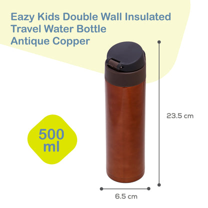 EAZY KIDS Insulated Travel Water Bottle - Copper, 500ml