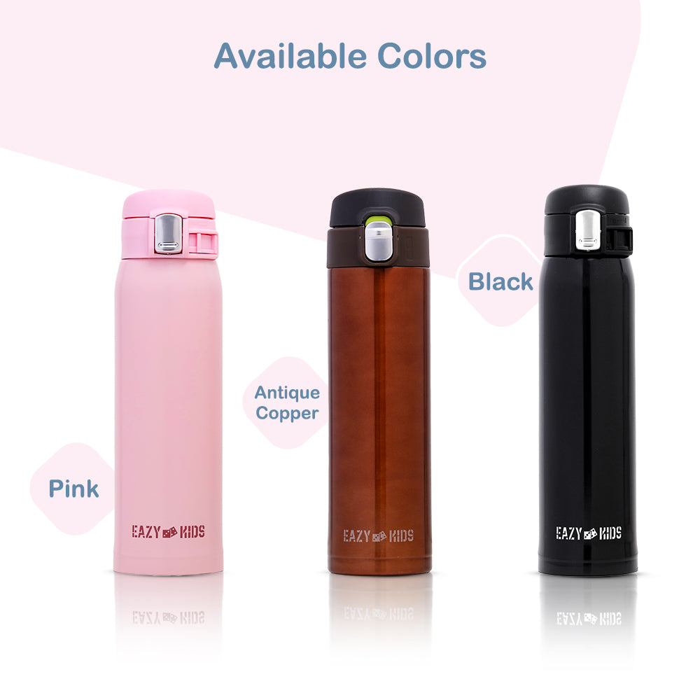 EAZY KIDS Insulated Travel Water Bottle - Pink, 500ml