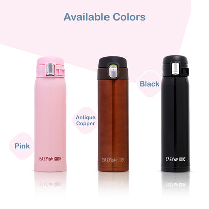 EAZY KIDS Insulated Travel Water Bottle - Pink, 500ml