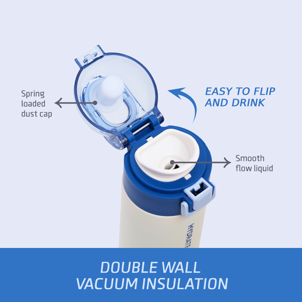 EAZY KIDS Insulated Travel Water Bottle - Blue, 550ml