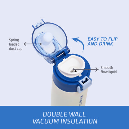 EAZY KIDS Insulated Travel Water Bottle - Blue, 550ml