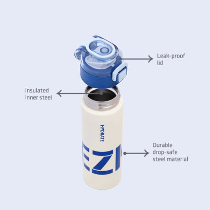 EAZY KIDS Insulated Travel Water Bottle - Blue, 550ml