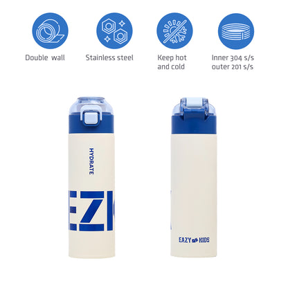 EAZY KIDS Insulated Travel Water Bottle - Blue, 550ml