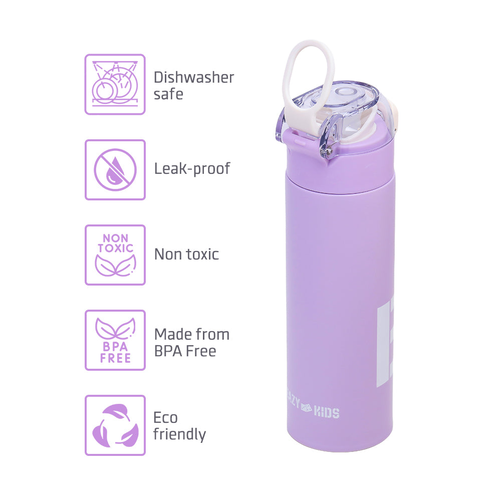 EAZY KIDS Insulated Travel Water Bottle - Purple, 550ml