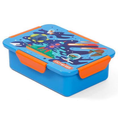 EAZY KIDS 1/2/3/4 Compartment Convertible Bento Lunch Box Space - Blue 850ml
