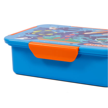 EAZY KIDS Lunch Box Set, Space - Blue