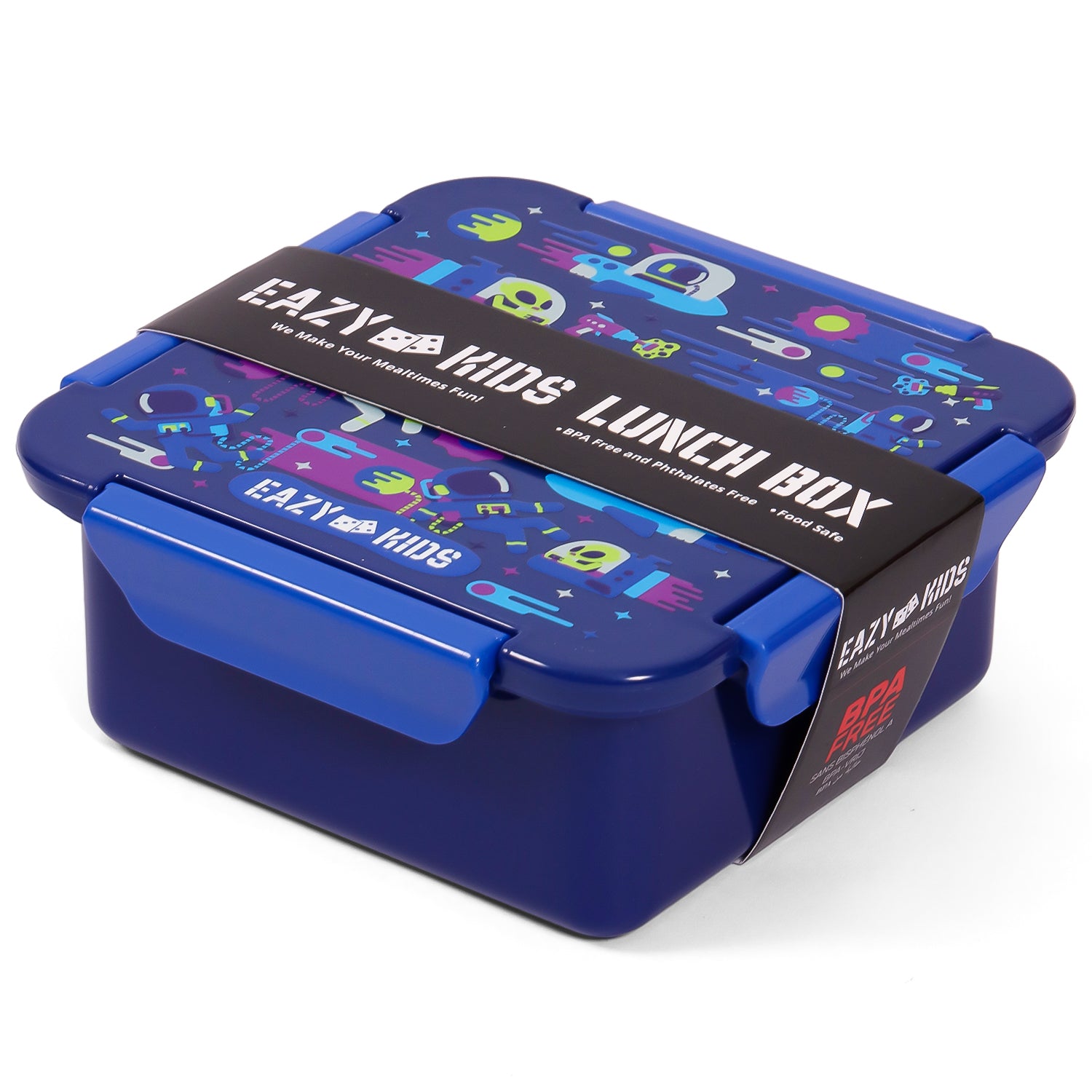 EAZY KIDS Lunch Box, Astronauts - Blue, 650ml