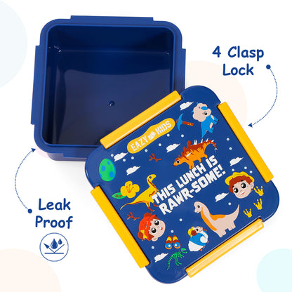 EAZY KIDS Lunch Box, T - Rex - Blue, 650ml