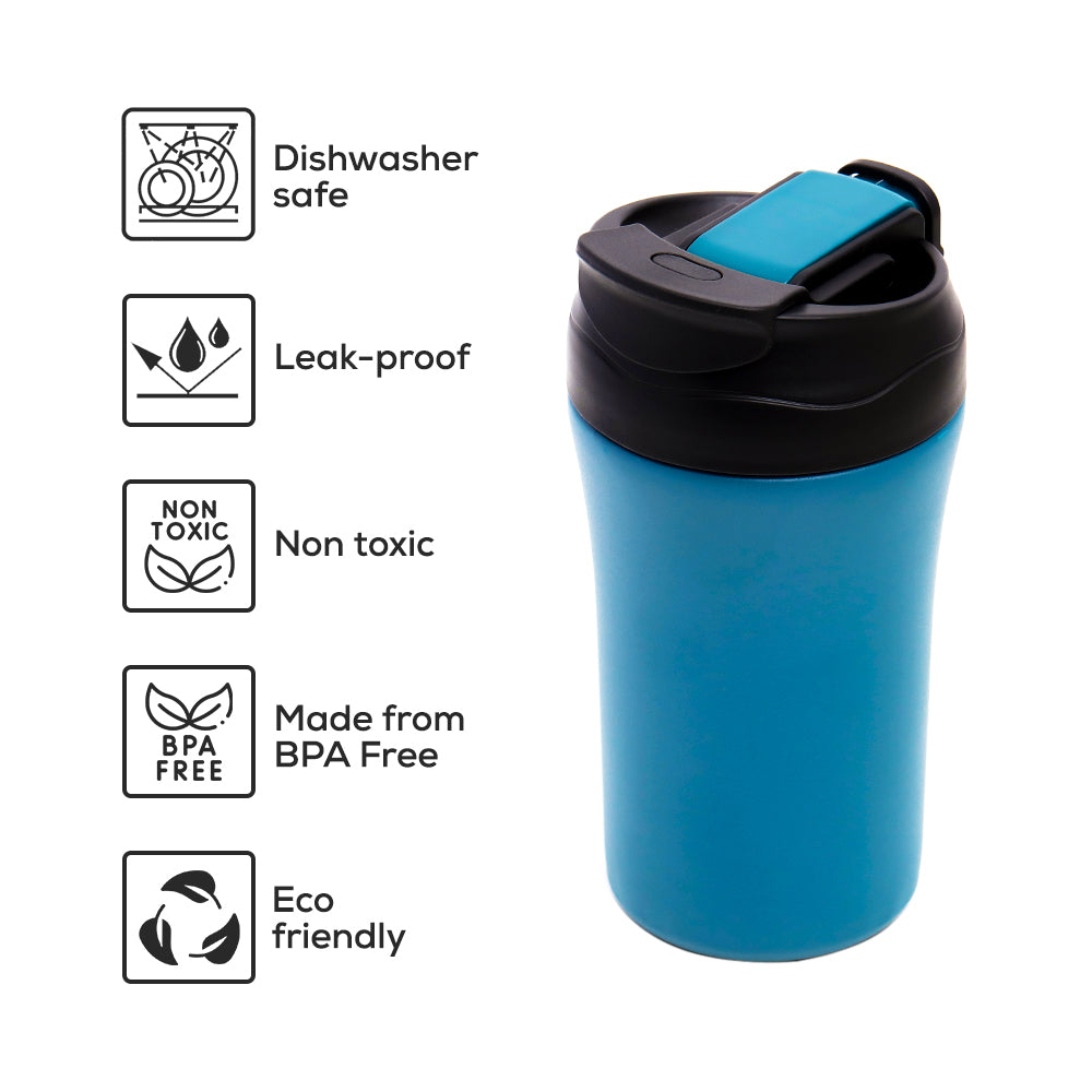 EAZY KIDS Insulated Tumbler Water Bottle - Blue, 400ml