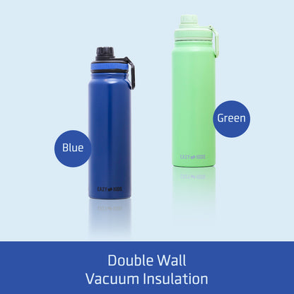 EAZY KIDS Insulated Tracking Water Bottle - Blue, 800ml