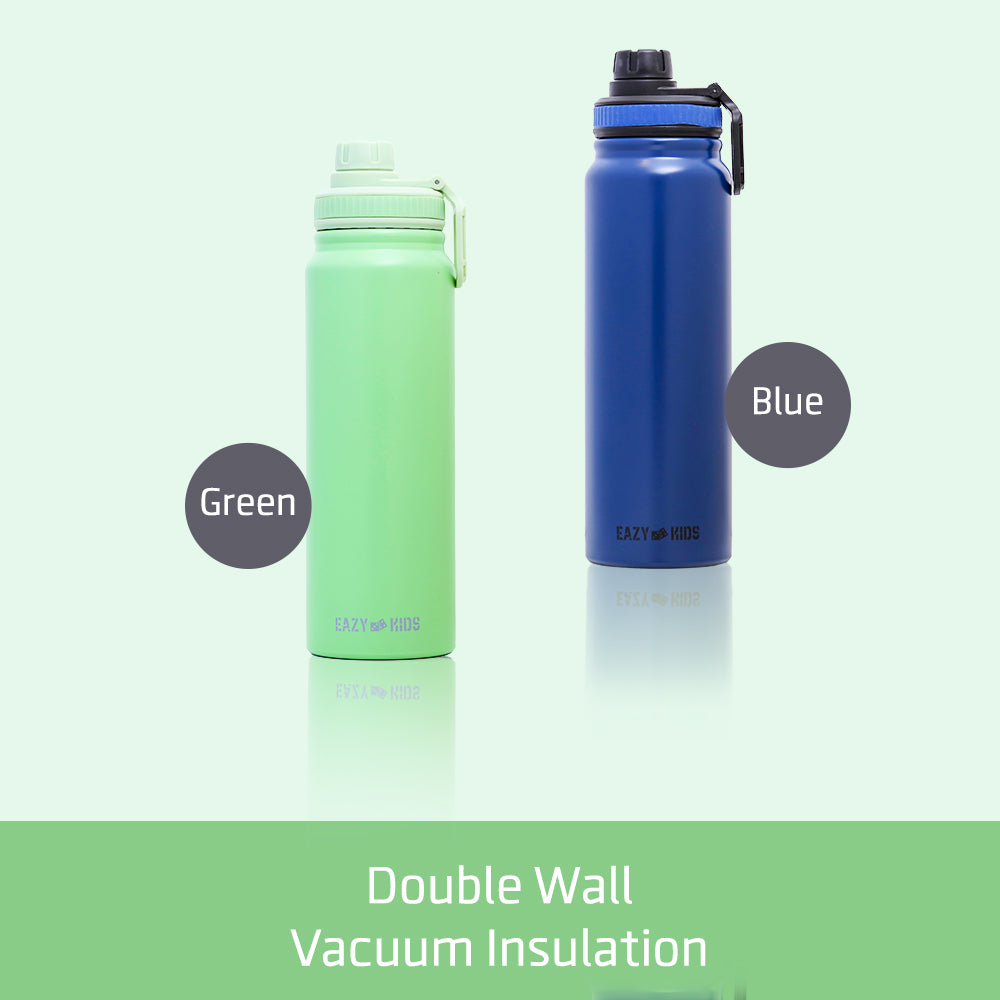 EAZY KIDS Insulated Tracking Water Bottle - Green, 800ml