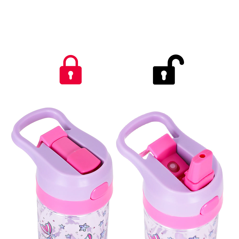 EAZY KIDS Tritan Water Bottle with Spray Mermaid Pink, 420ml