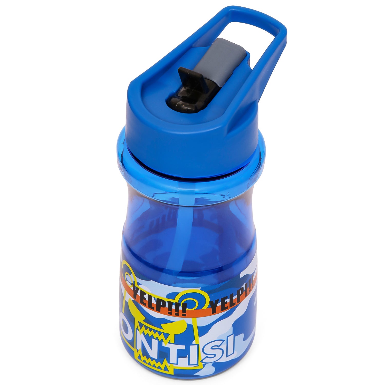 EAZY KIDS Water Bottle 500ml wt Straw - Blue