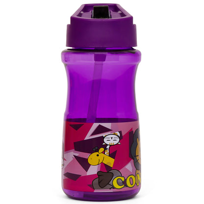 EAZY KIDS Water Bottle 500ml wt Straw - Purple