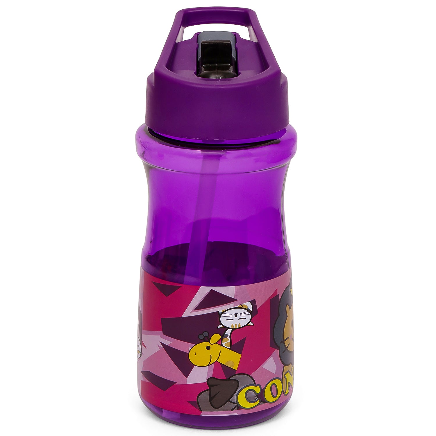 EAZY KIDS Water Bottle 500ml wt Straw - Purple