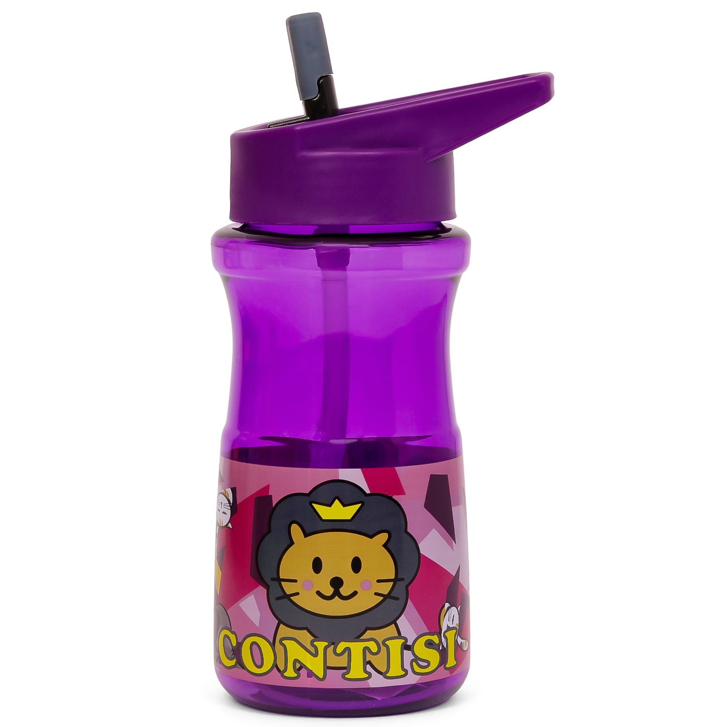 EAZY KIDS Water Bottle 500ml wt Straw - Purple