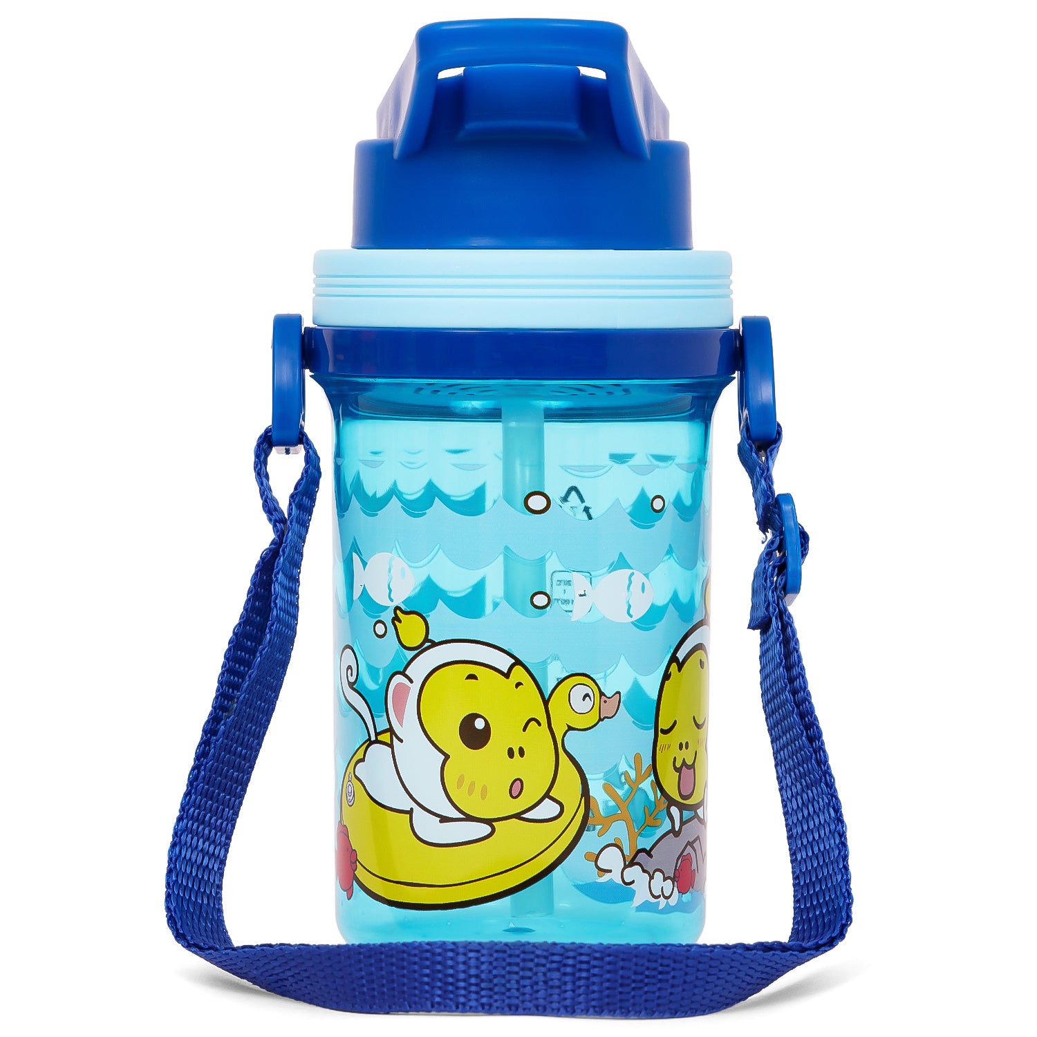EAZY KIDS Water Bottle 500ml wt Straw - Blue