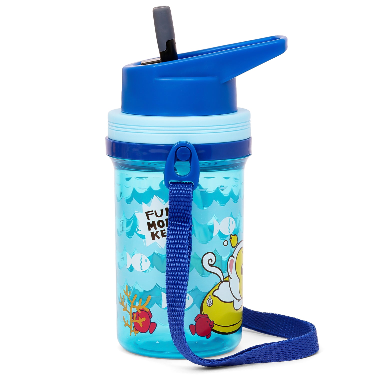 EAZY KIDS Water Bottle 500ml wt Straw - Blue