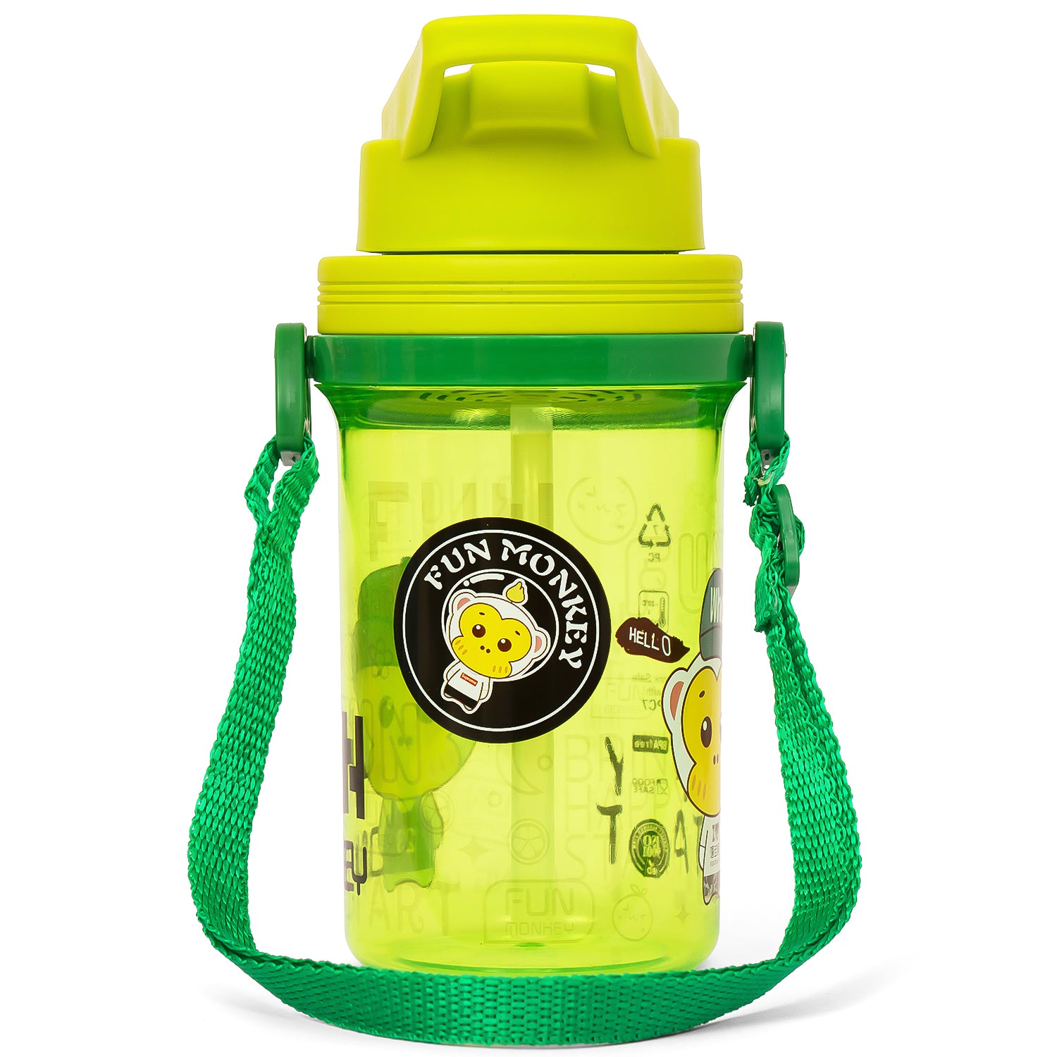 EAZY KIDS Water Bottle 500ml wt Straw - Green