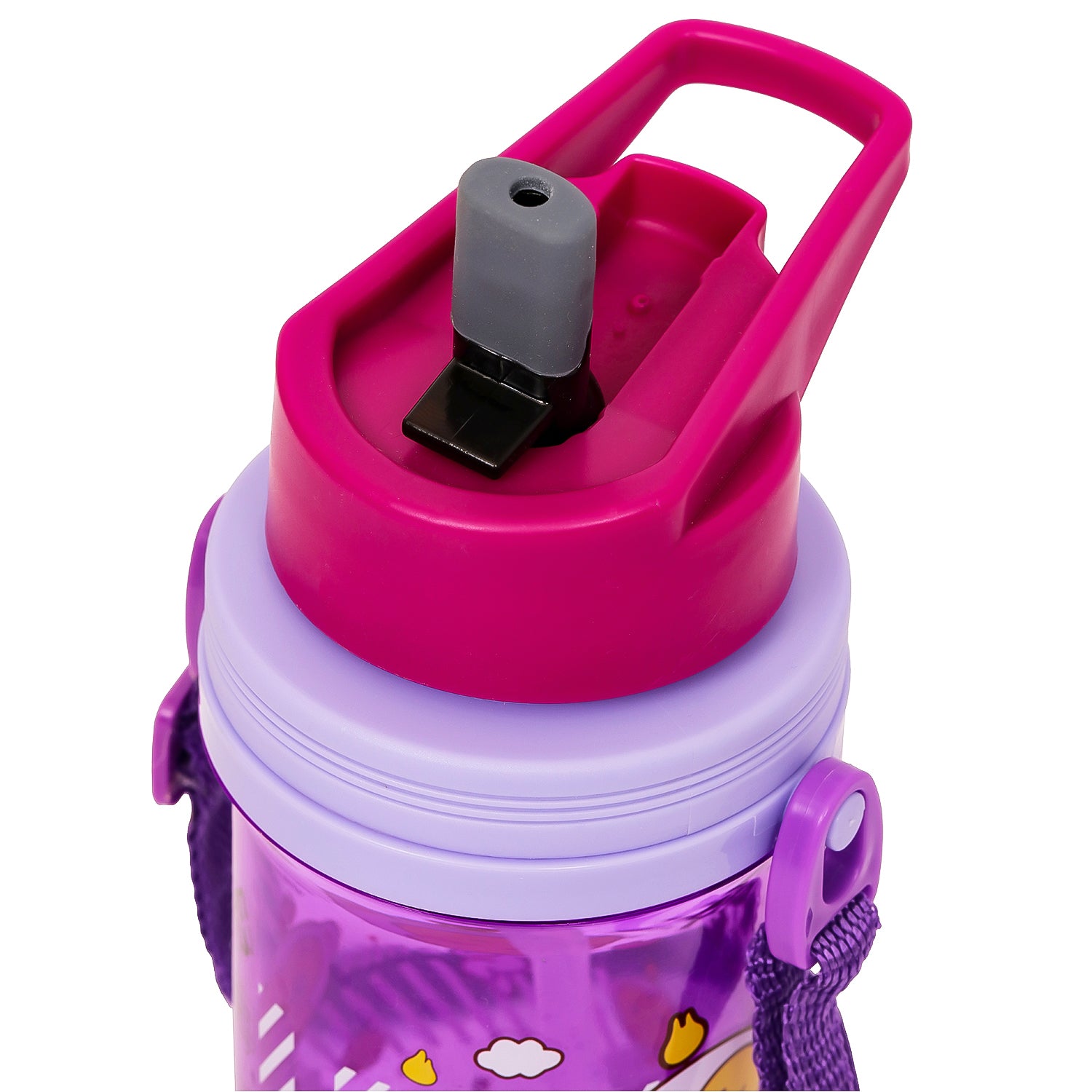 EAZY KIDS Water Bottle 500ml wt Straw - Purple