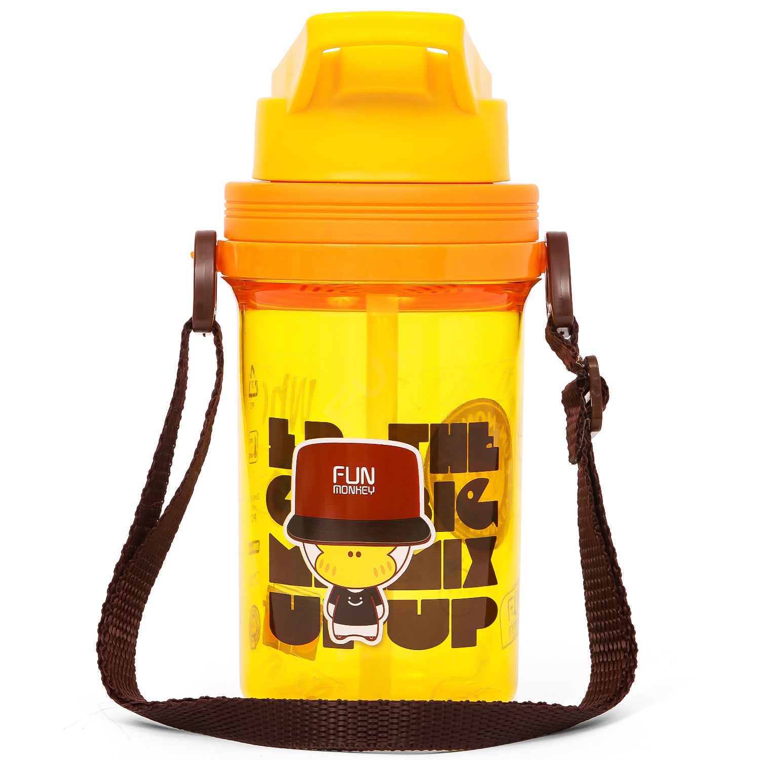 EAZY KIDS Water Bottle 500ml wt Straw - Yellow