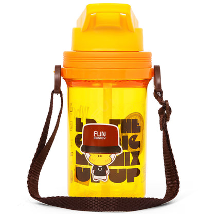 EAZY KIDS Water Bottle 500ml wt Straw - Yellow