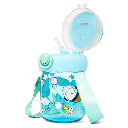 EAZY KIDS Water Bottle 580ml wt straw - Green