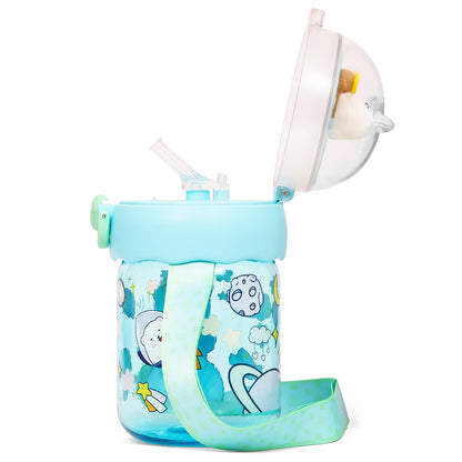 EAZY KIDS Water Bottle 580ml wt straw - Green