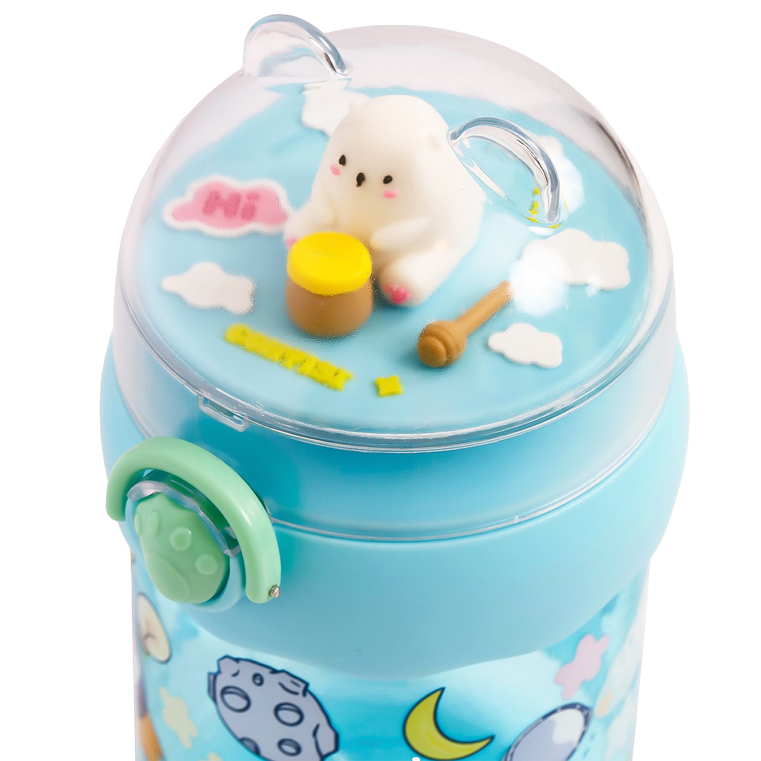 EAZY KIDS Water Bottle 580ml wt straw - Green