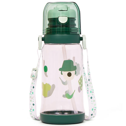 EAZY KIDS Water Bottle 600ml wt straw - Green