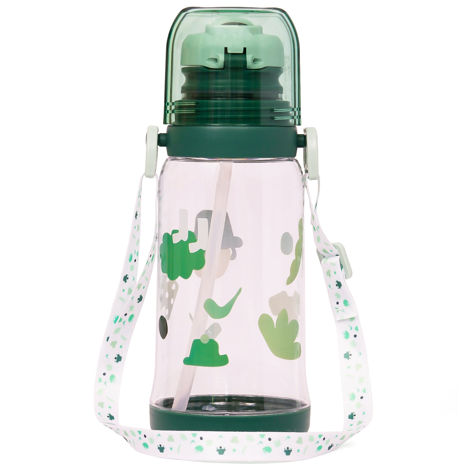 EAZY KIDS Water Bottle 600ml wt straw - Green