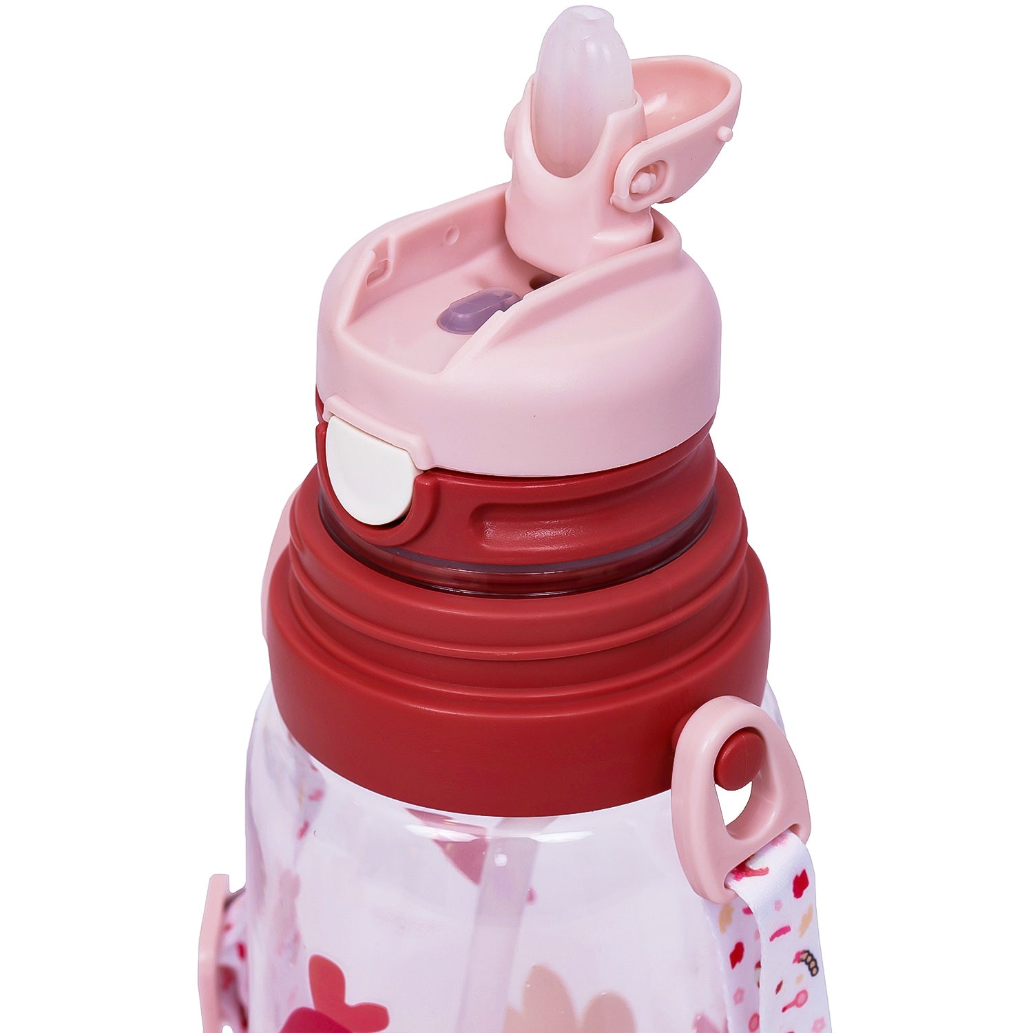 EAZY KIDS Water Bottle 600ml wt straw - Pink