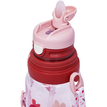 EAZY KIDS Water Bottle 600ml wt straw - Pink