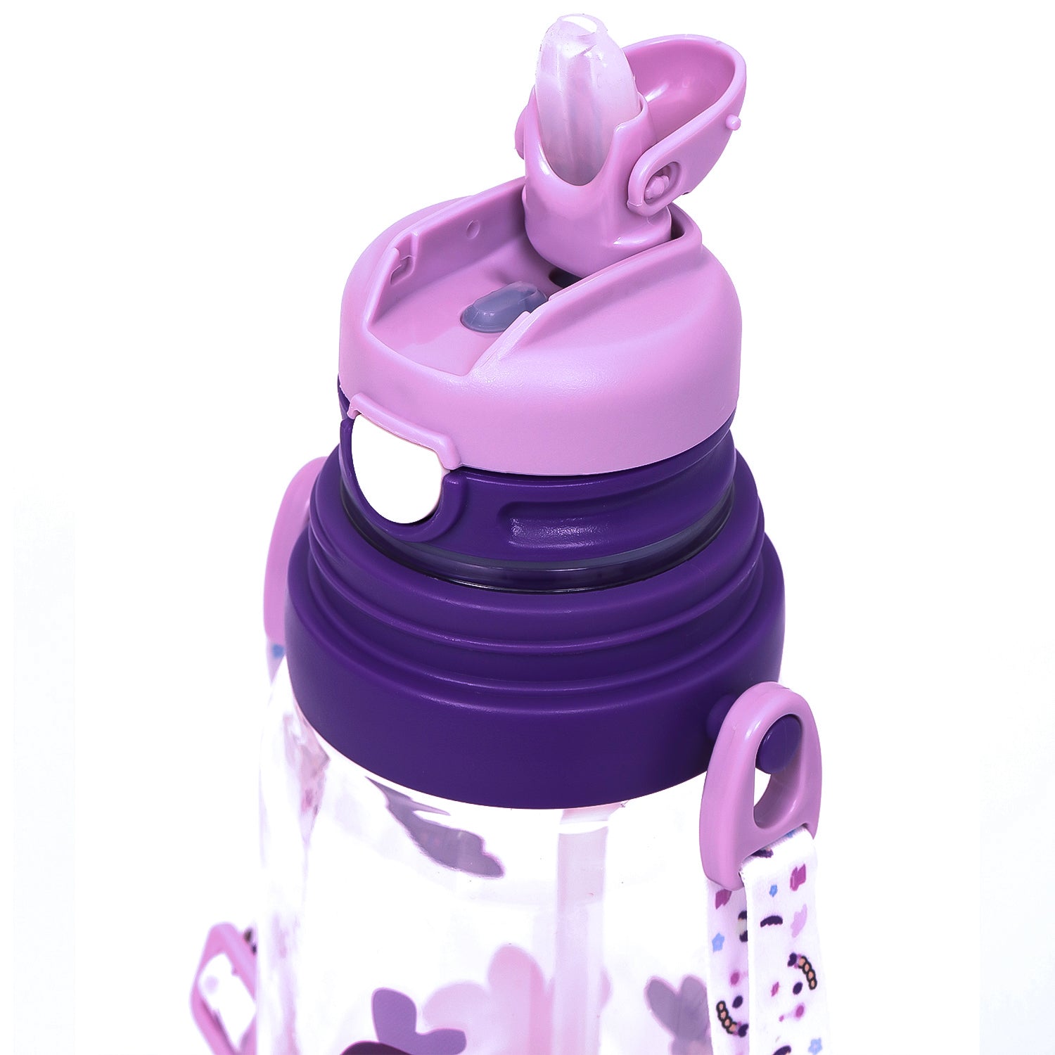 EAZY KIDS Water Bottle 600ml wt straw - Purple