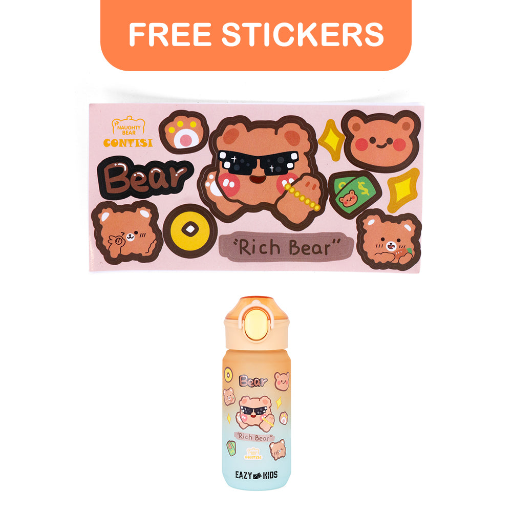 EAZY KIDS Water Bottle 500ml wt Handle - Orange