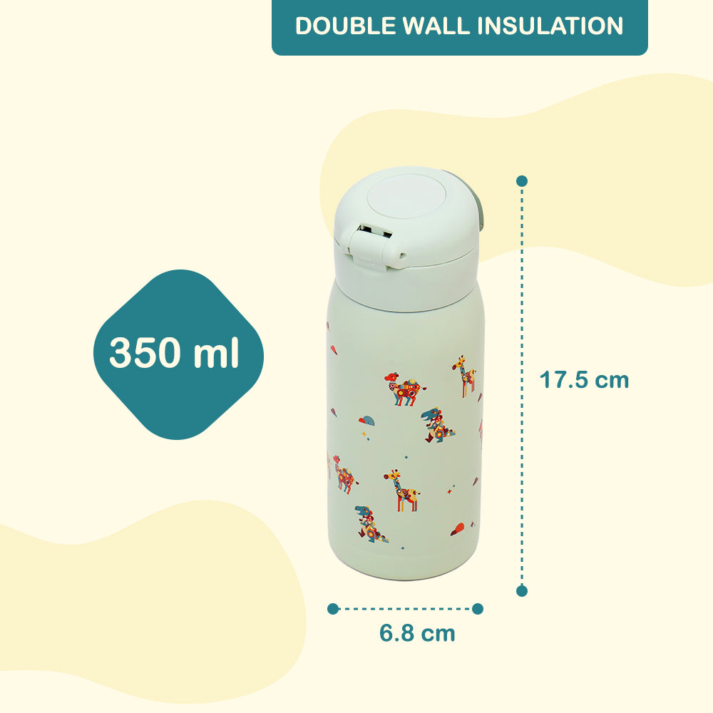EAZY KIDS Insulated School Water Bottle - Green, 350ml