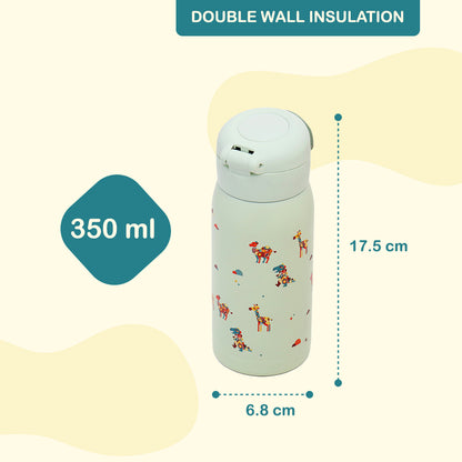 EAZY KIDS Insulated School Water Bottle - Green, 350ml