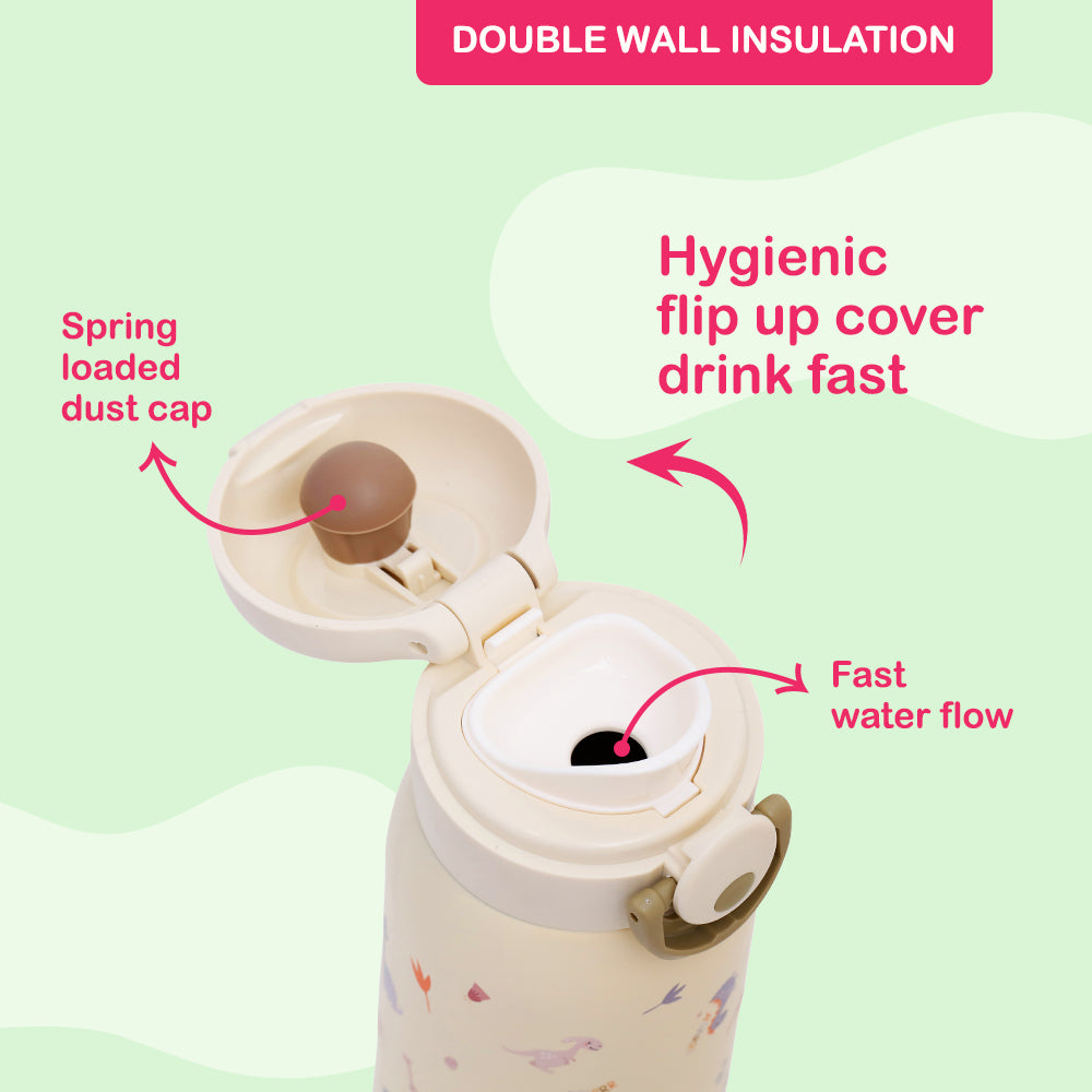 EAZY KIDS Insulated School Water Bottle - Ivory, 350ml