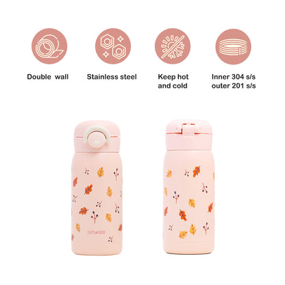 EAZY KIDS Insulated School Water Bottle - Pink, 350ml