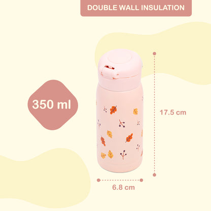 EAZY KIDS Insulated School Water Bottle - Pink, 350ml