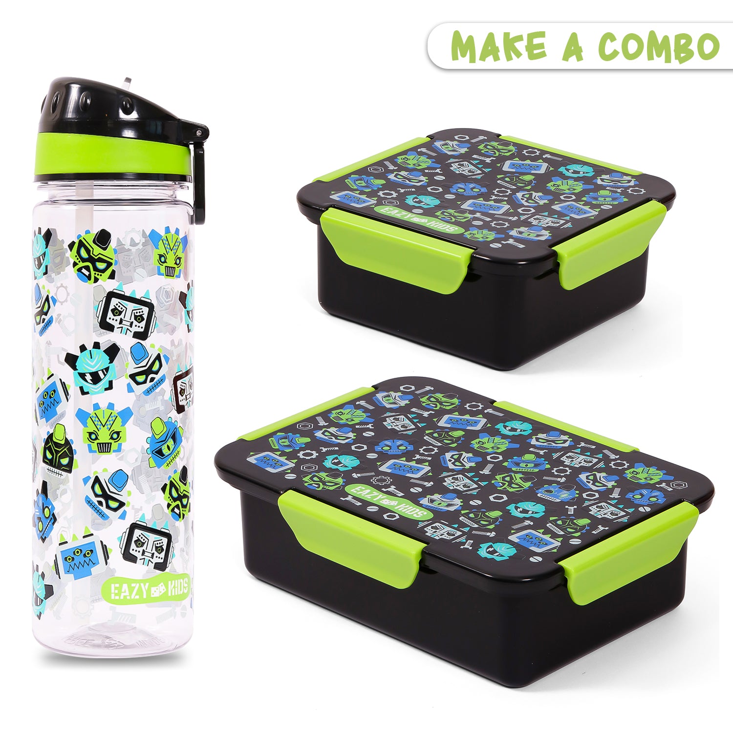 EAZY KIDS Tritan Water Bottle w/Carry handle, Gen Z - Black, 650ml