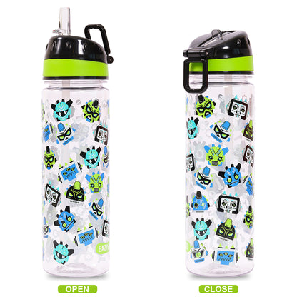 EAZY KIDS Tritan Water Bottle w/Carry handle, Gen Z - Black, 650ml